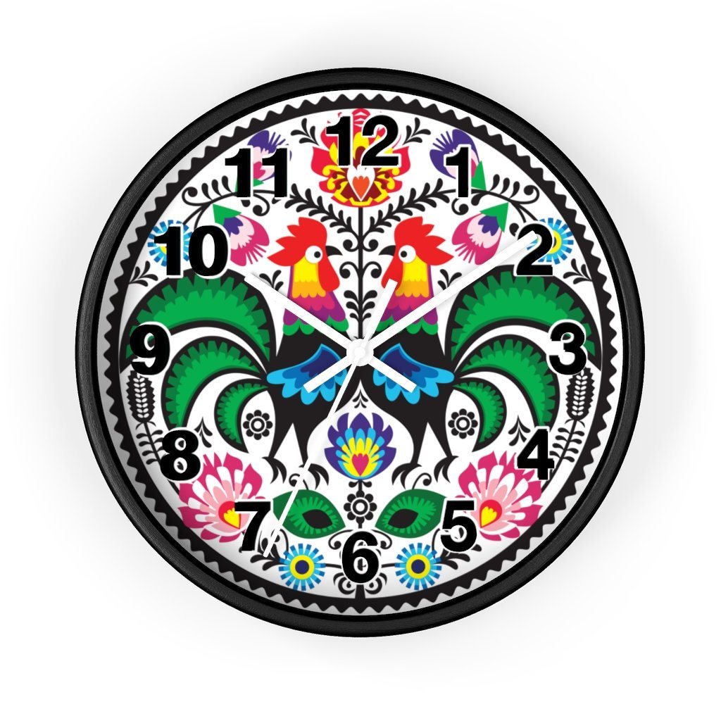 Wycinanki Wall Clock