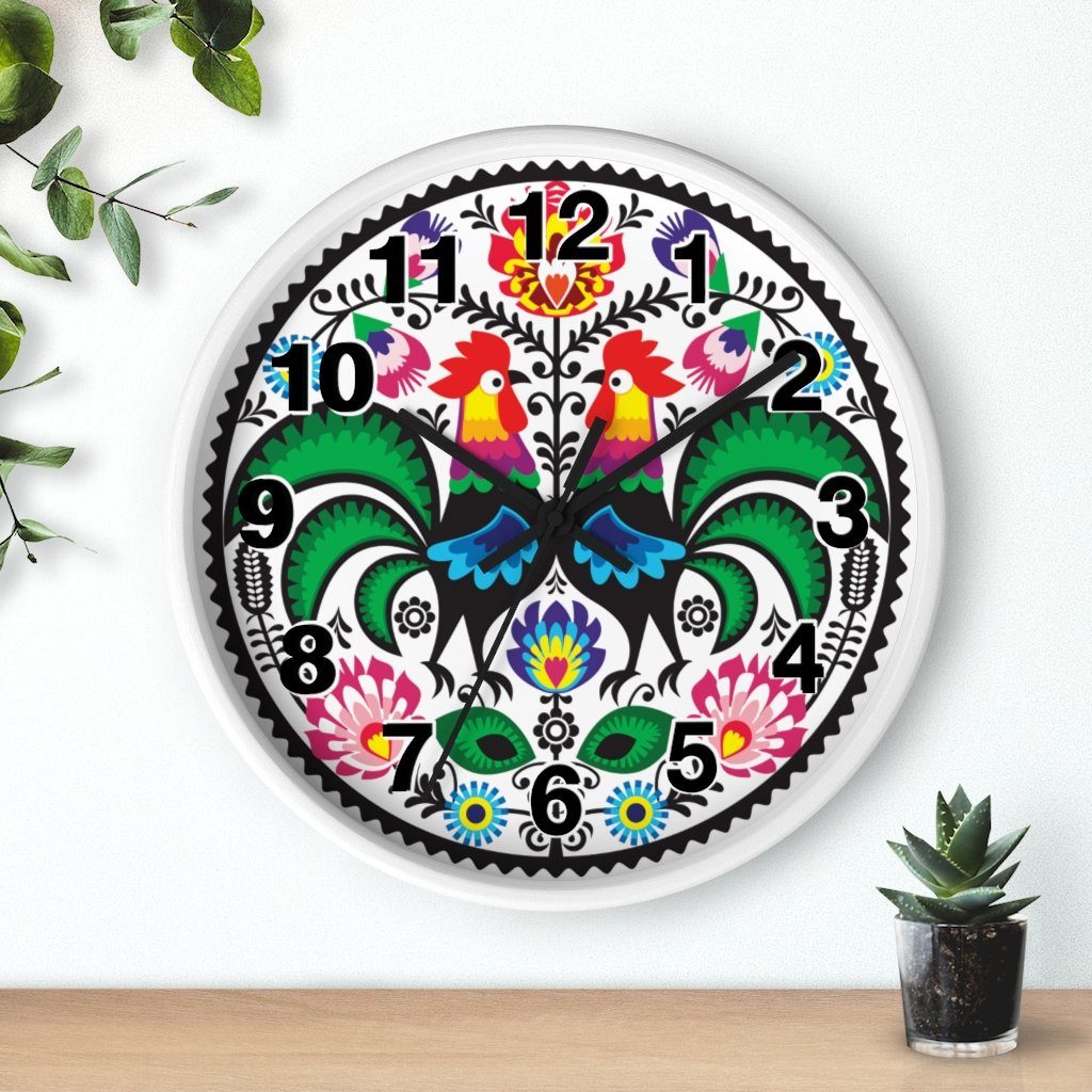 Wycinanki Wall Clock