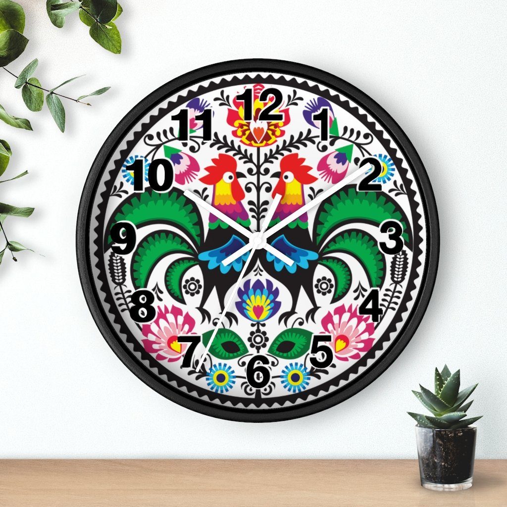 Wycinanki Wall Clock