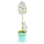 Bunny's Treasured Easter Egg Vessel Topiary Tabletop Decor Figurine 13.5 Inches Tall