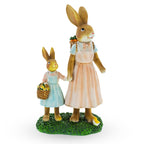 Easter Bunny Mother and Child Figurine - Spring Home Decor 11 Inches