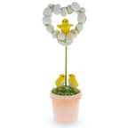 Easter Chick Heart Egg Topiary Figurine - Tabletop Spring Decor 12.5 Inches