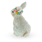 Bunny with Textured Fur Figurine  Elegant Spring & Easter Rabbit Decoration 4.2 Inches