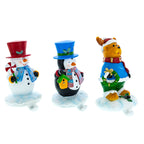 Set of 3 Christmas Stocking Holders - Snowman Penguin Reindeer Mantel Hooks