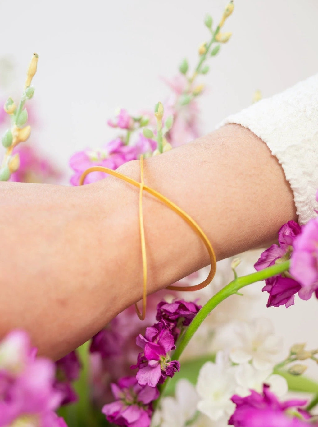 X Leaf Bangle Bracelet by Ash & Rose