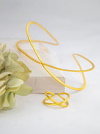 X Leaf Bangle Bracelet by Ash & Rose