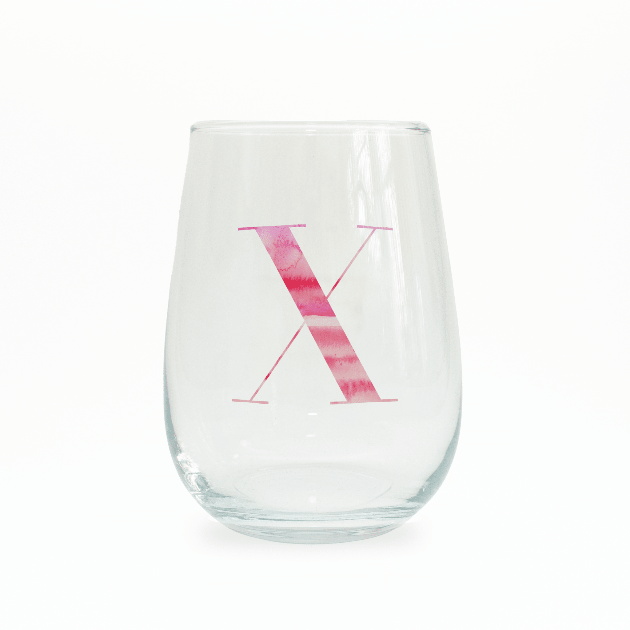 X Monogram Stemless Wine Glass Wine Glass La Vie Bien X Monogram Stemless Wine Glass