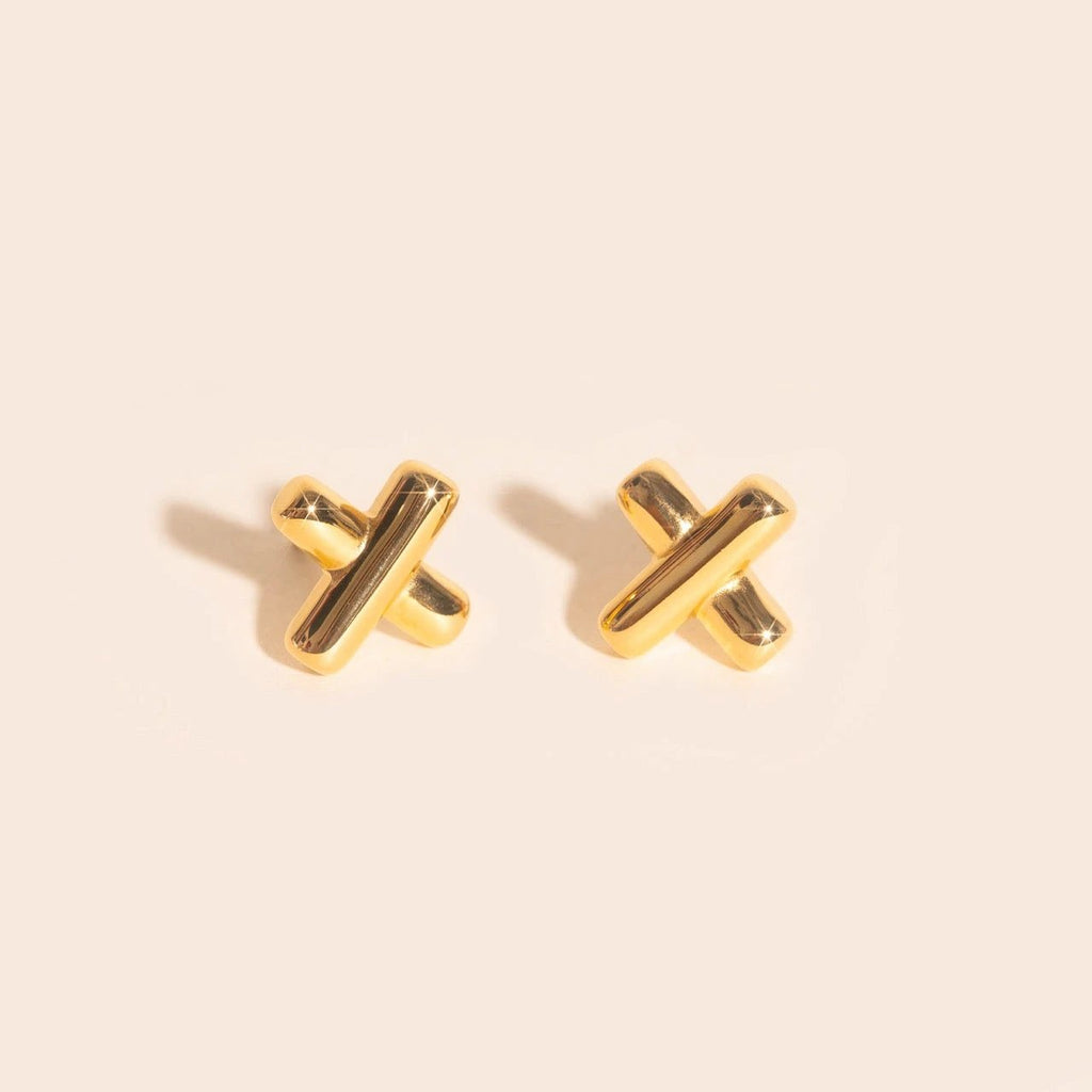 X Stud Earrings by Oh Clementine