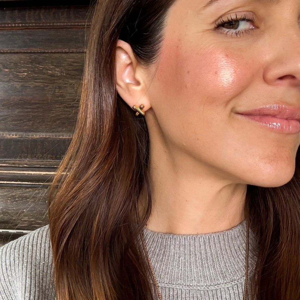 X Stud Earrings by Oh Clementine