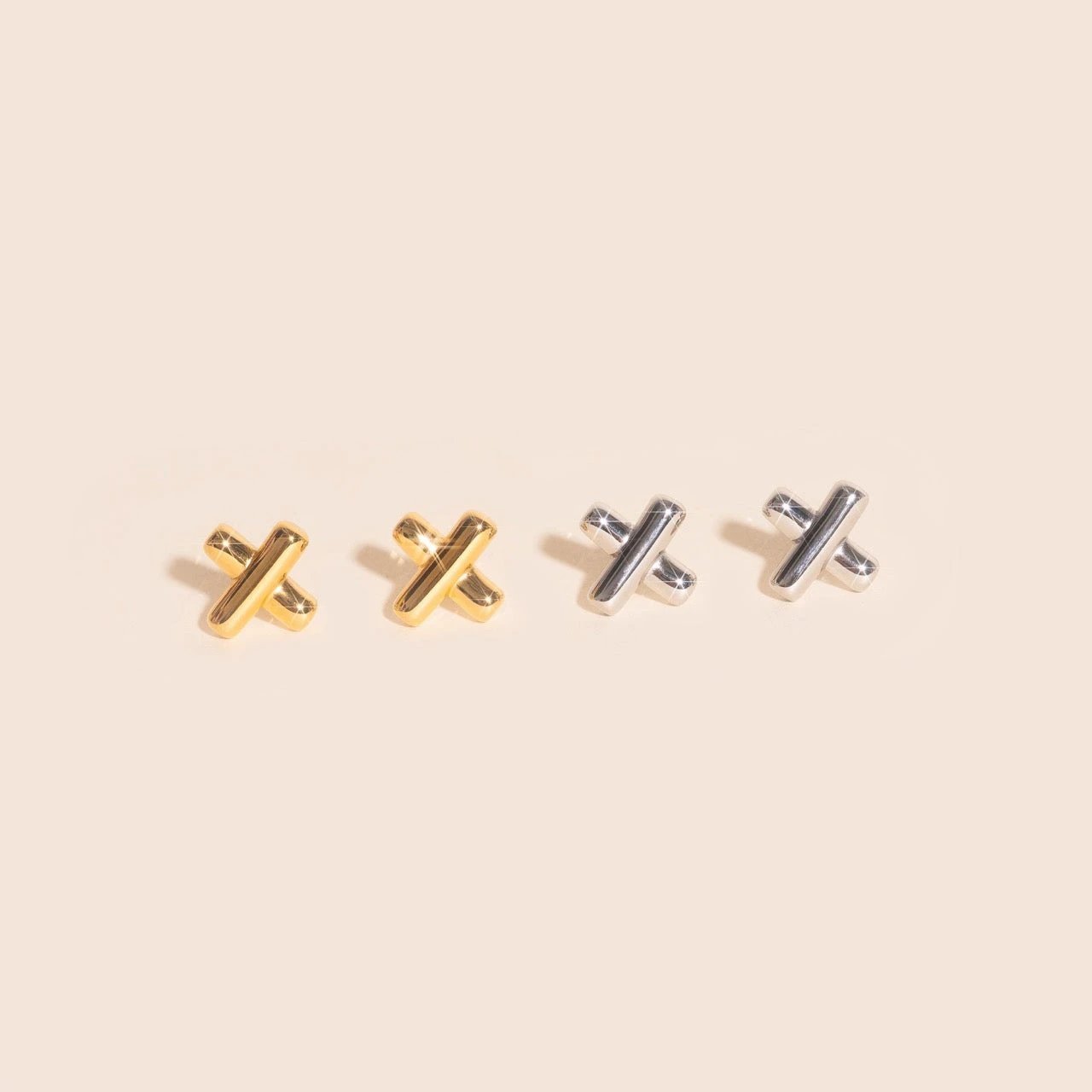 X Stud Earrings by Oh Clementine