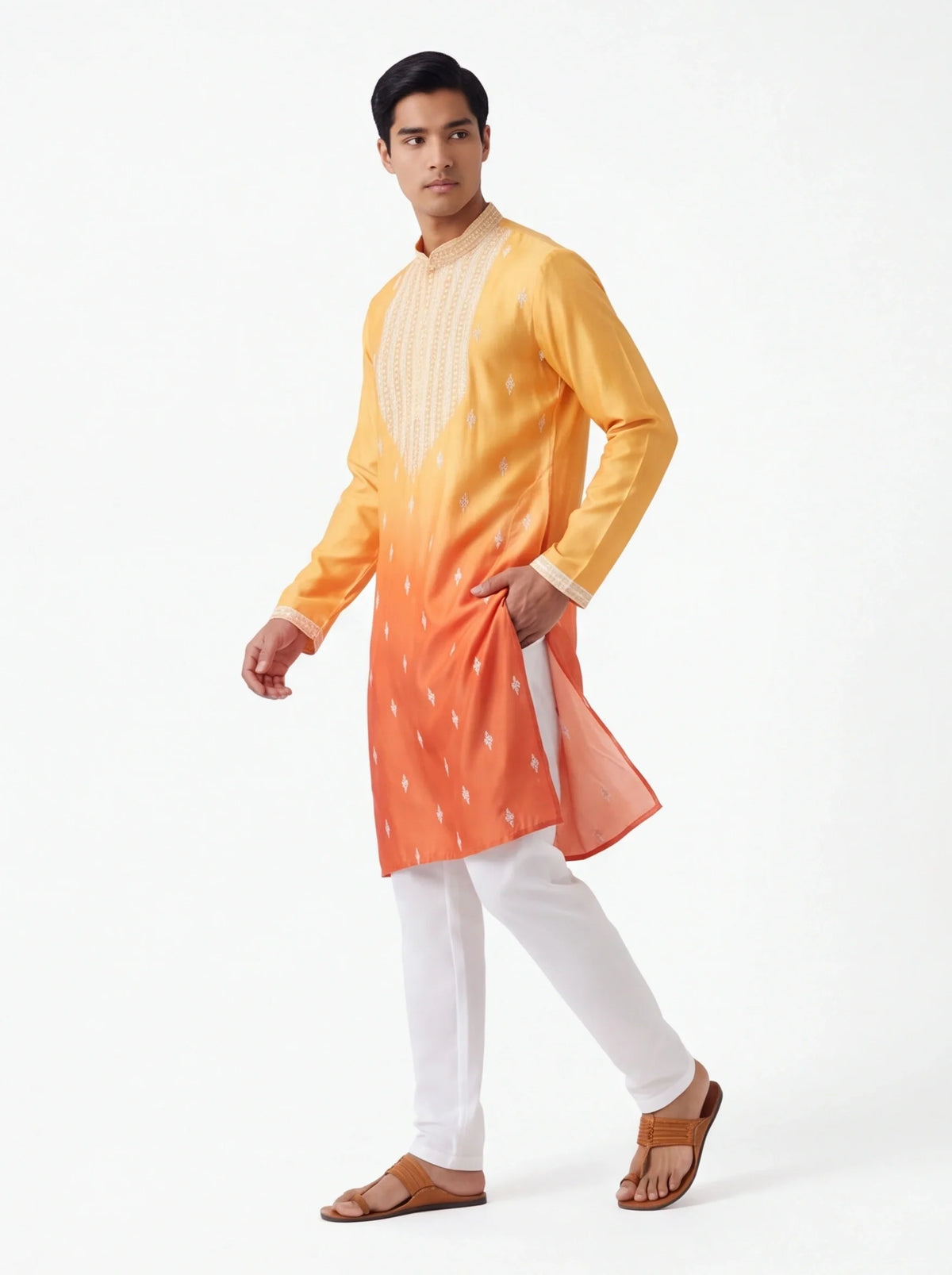 2103 - Dual shade orange kurta set