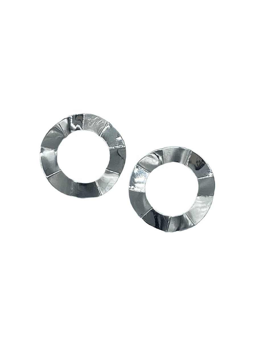 XL Crinkled Circle Studs