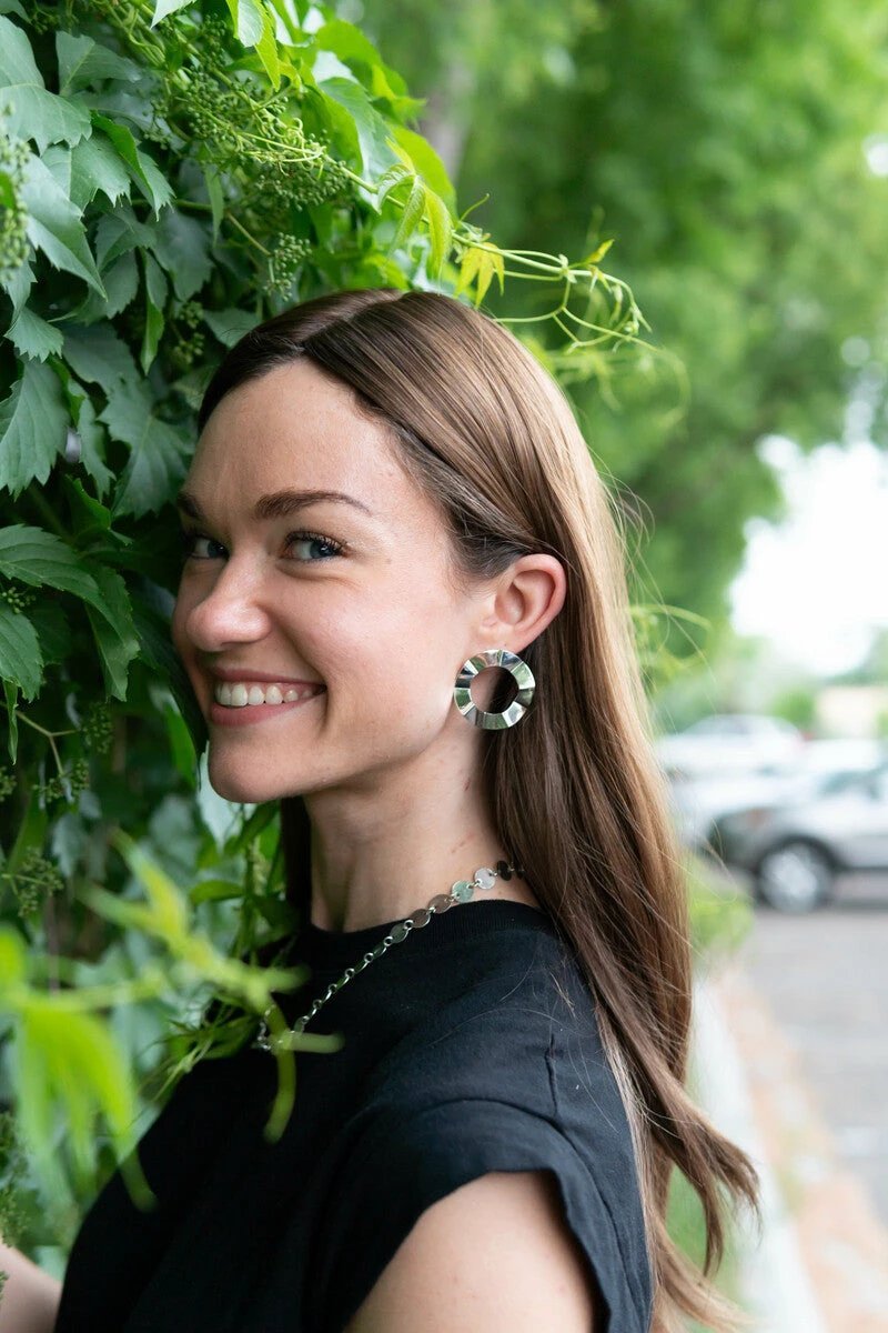 XL Crinkled Circle Studs