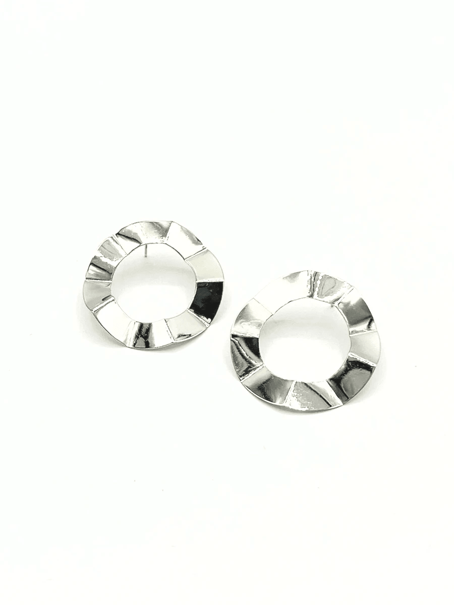 XL Crinkled Circle Studs