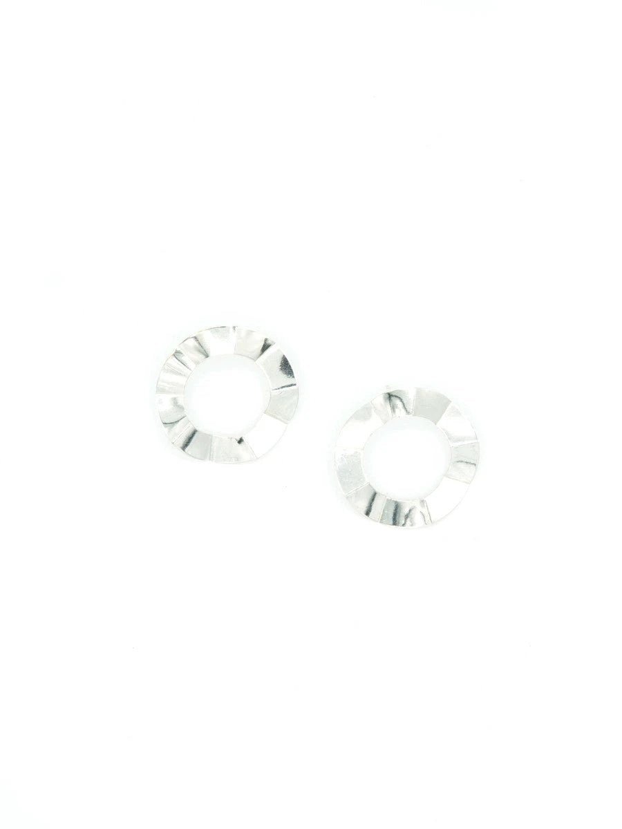 XL Crinkled Circle Studs
