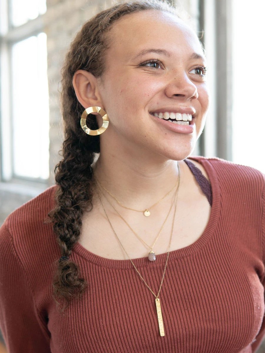 XL Crinkled Circle Studs