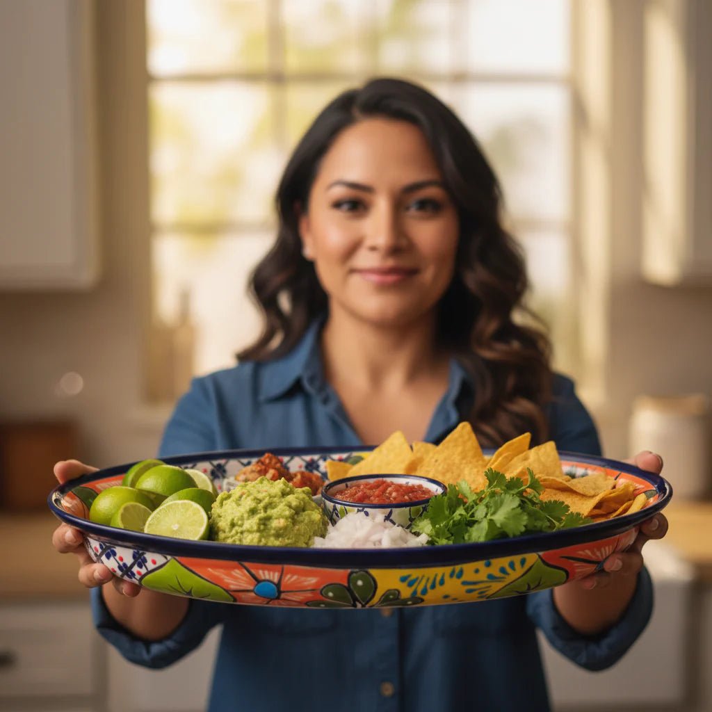 XL Oval Talavera Platter | Hand-Painted Mexican Serving Dish Talavera Oval Platter La Vie Bien XL Oval Talavera Platter | Hand-Painted Mexican Serving Dish