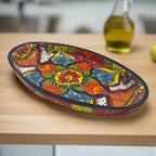 XL Oval Talavera Platter | Hand-Painted Mexican Serving Dish Talavera Oval Platter La Vie Bien XL Oval Talavera Platter | Hand-Painted Mexican Serving Dish