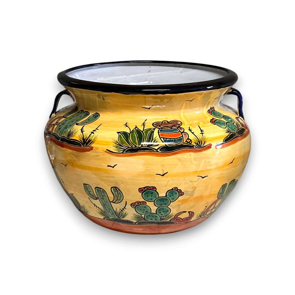 XL Talavera Flower Pot | Hand-Painted Desert Design Planter Talavera Flower Pot La Vie Bien XL Talavera Flower Pot | Hand-Painted Desert Design Planter