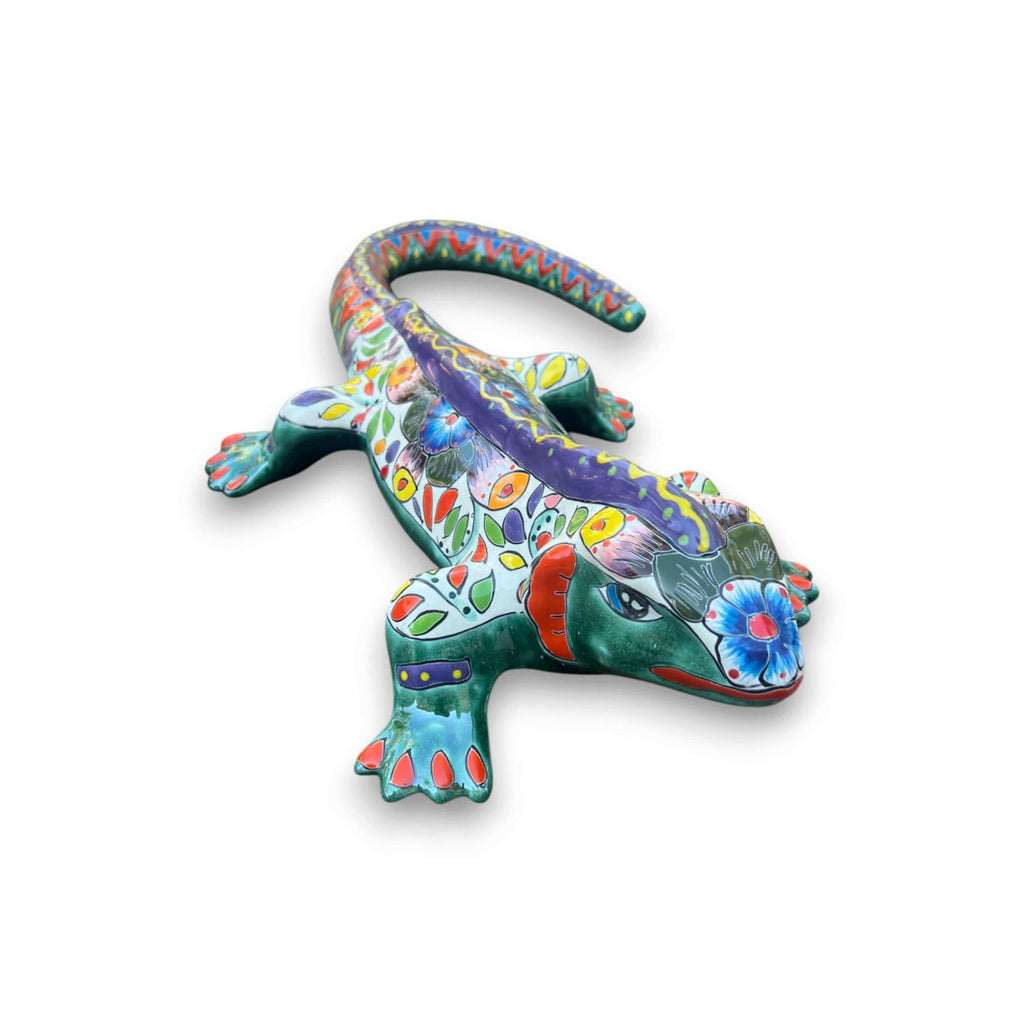 XL Talavera Iguana Statue | Hand - Painted Mexican Ceramic Art Talavera Statue La Vie Bien XL Talavera Iguana Statue | Hand - Painted Mexican Ceramic Art
