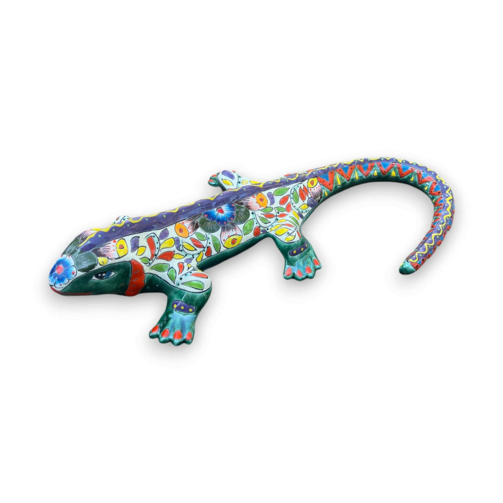 XL Talavera Iguana Statue | Hand - Painted Mexican Ceramic Art Talavera Statue La Vie Bien XL Talavera Iguana Statue | Hand - Painted Mexican Ceramic Art