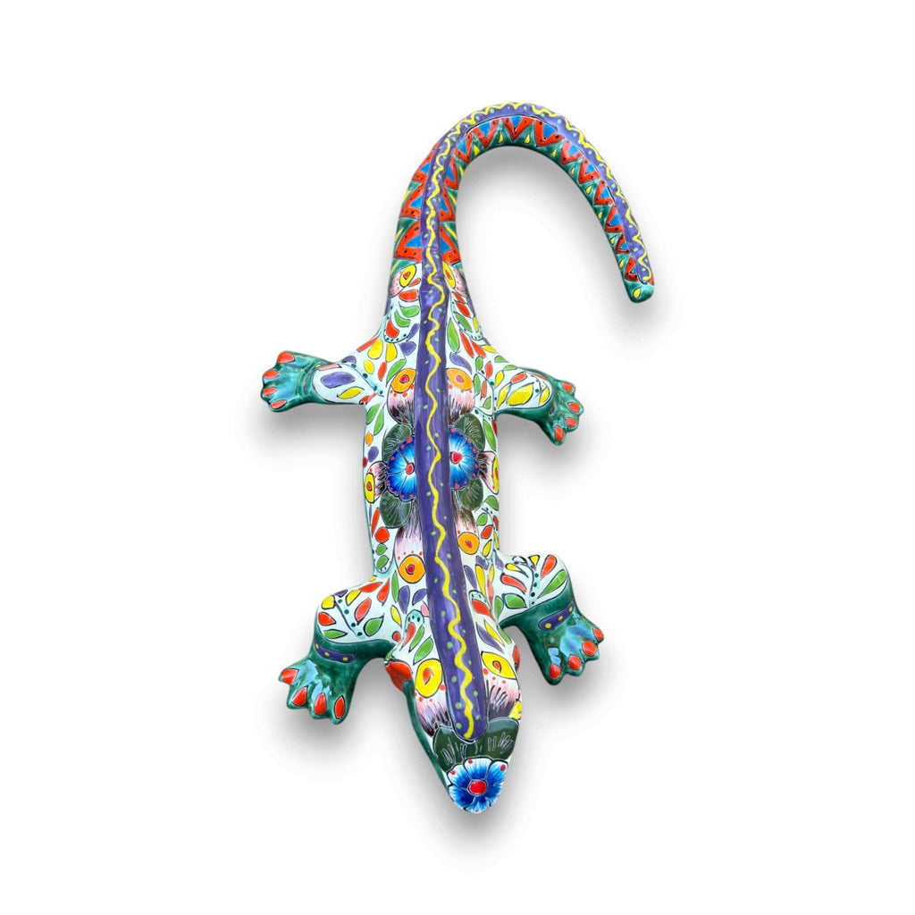 XL Talavera Iguana Statue | Hand - Painted Mexican Ceramic Art Talavera Statue La Vie Bien XL Talavera Iguana Statue | Hand - Painted Mexican Ceramic Art