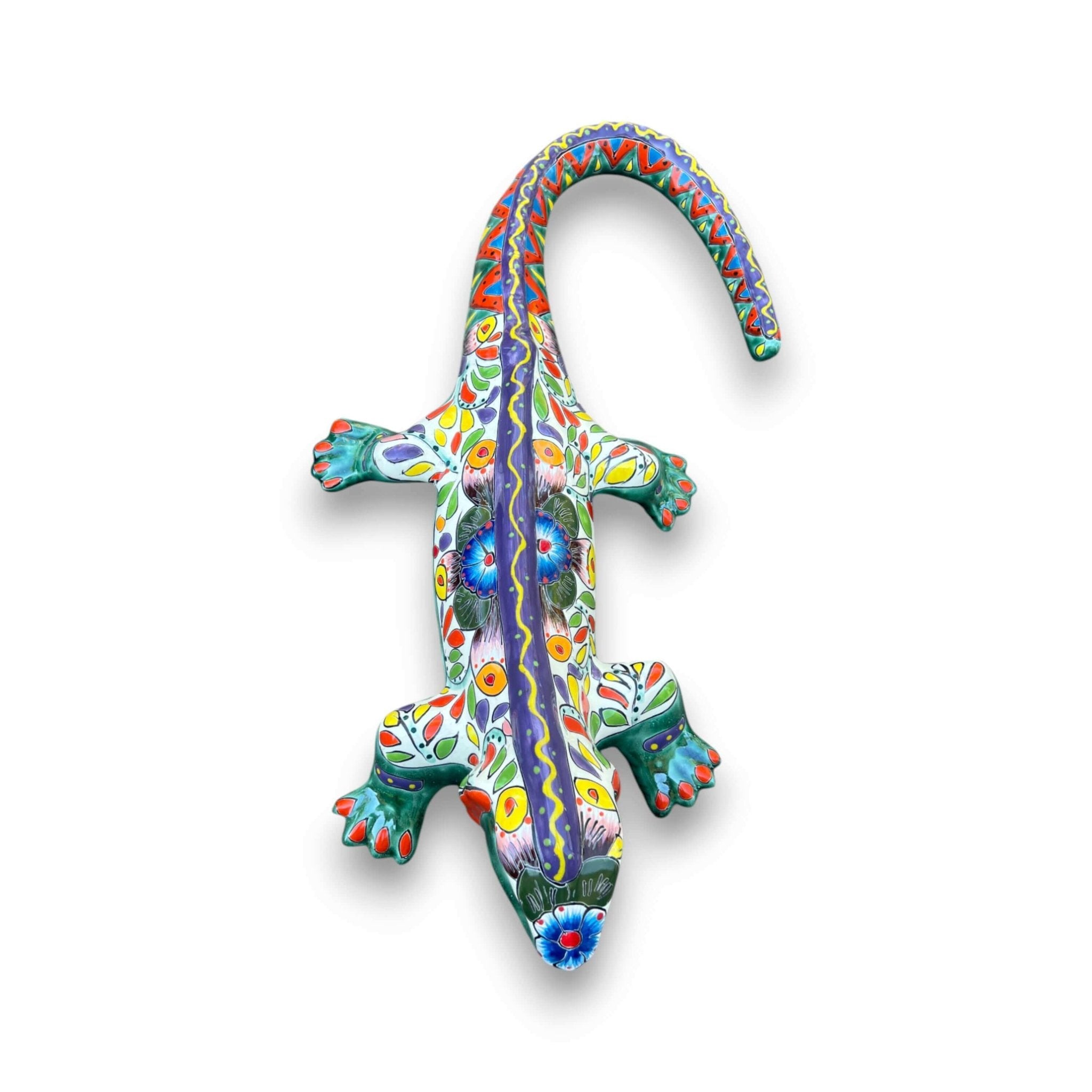 XL Talavera Iguana Statue | Hand - Painted Mexican Ceramic Art Talavera Statue La Vie Bien XL Talavera Iguana Statue | Hand - Painted Mexican Ceramic Art