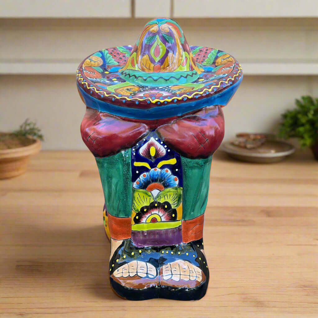 XL Talavera Panchito Statue | Hand - Painted Mexican Pottery Decor Talavera Statue La Vie Bien XL Talavera Panchito Statue | Hand - Painted Mexican Pottery Decor