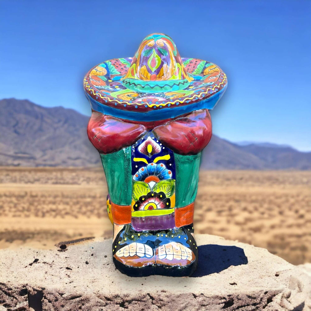 XL Talavera Panchito Statue | Hand - Painted Mexican Pottery Decor Talavera Statue La Vie Bien XL Talavera Panchito Statue | Hand - Painted Mexican Pottery Decor