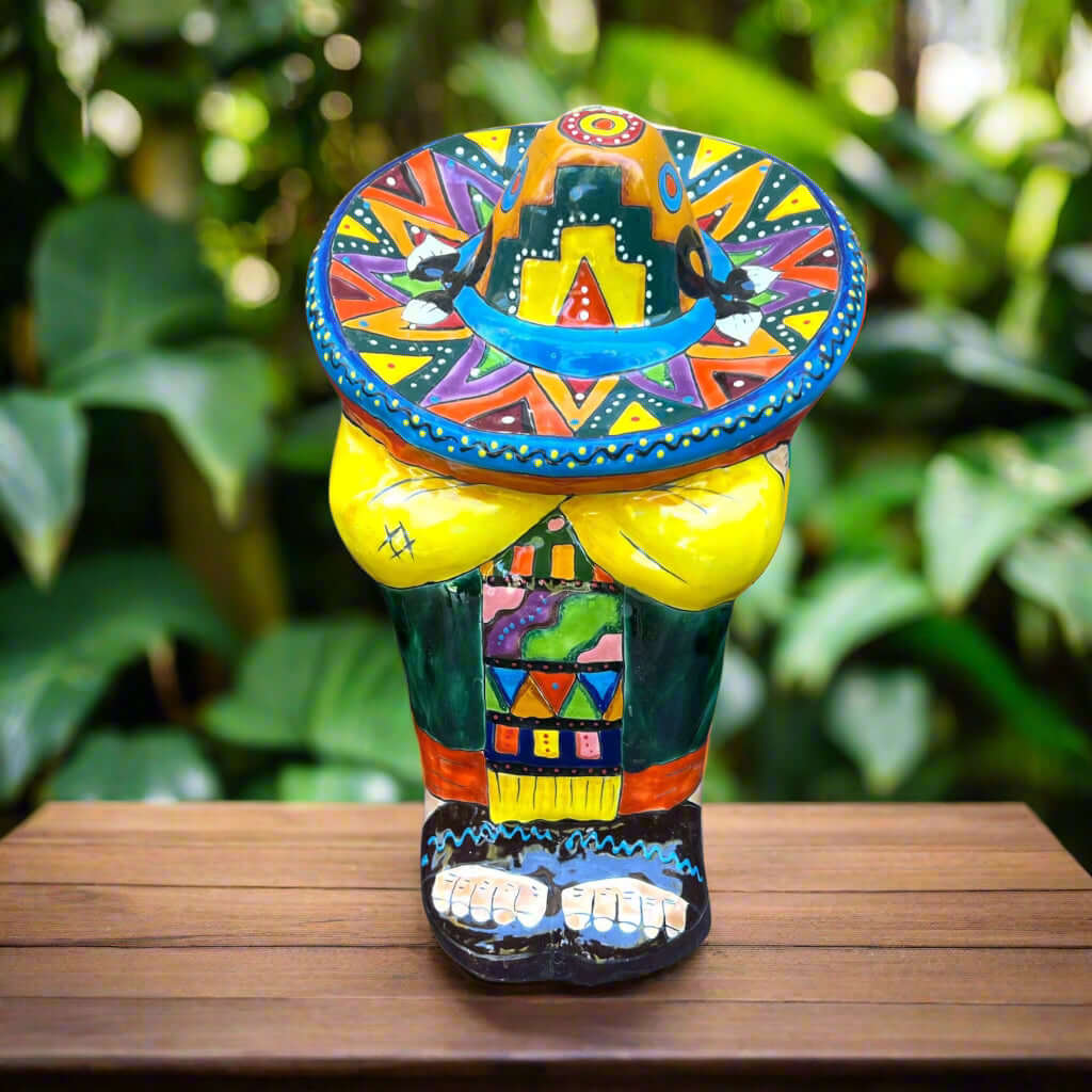 XL Talavera Panchito Statue | Hand - Painted Mexican Pottery Decor Talavera Statue La Vie Bien XL Talavera Panchito Statue | Hand - Painted Mexican Pottery Decor