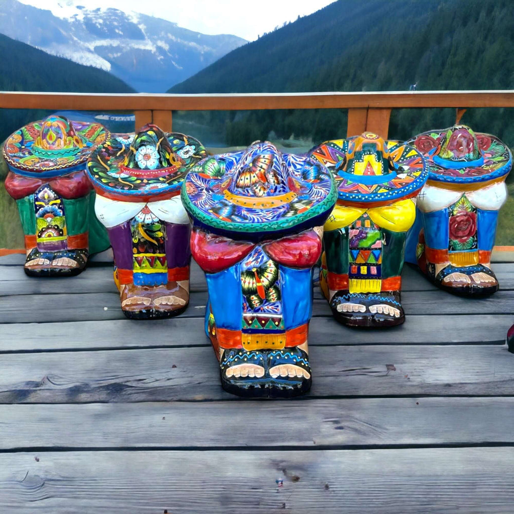 XL Talavera Panchito Statue | Hand - Painted Mexican Pottery Decor Talavera Statue La Vie Bien XL Talavera Panchito Statue | Hand - Painted Mexican Pottery Decor