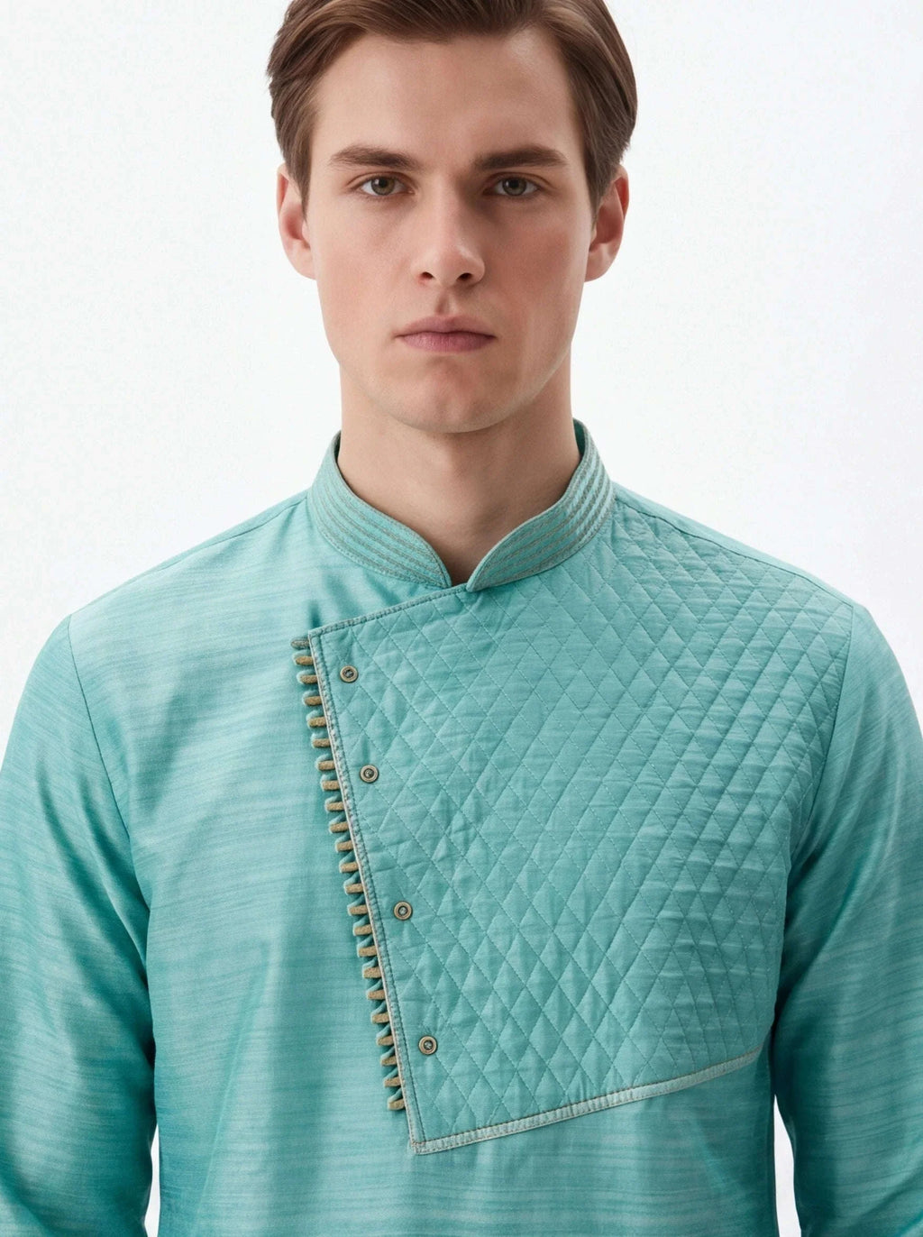 2070 - Silk kurta for men with gold pant