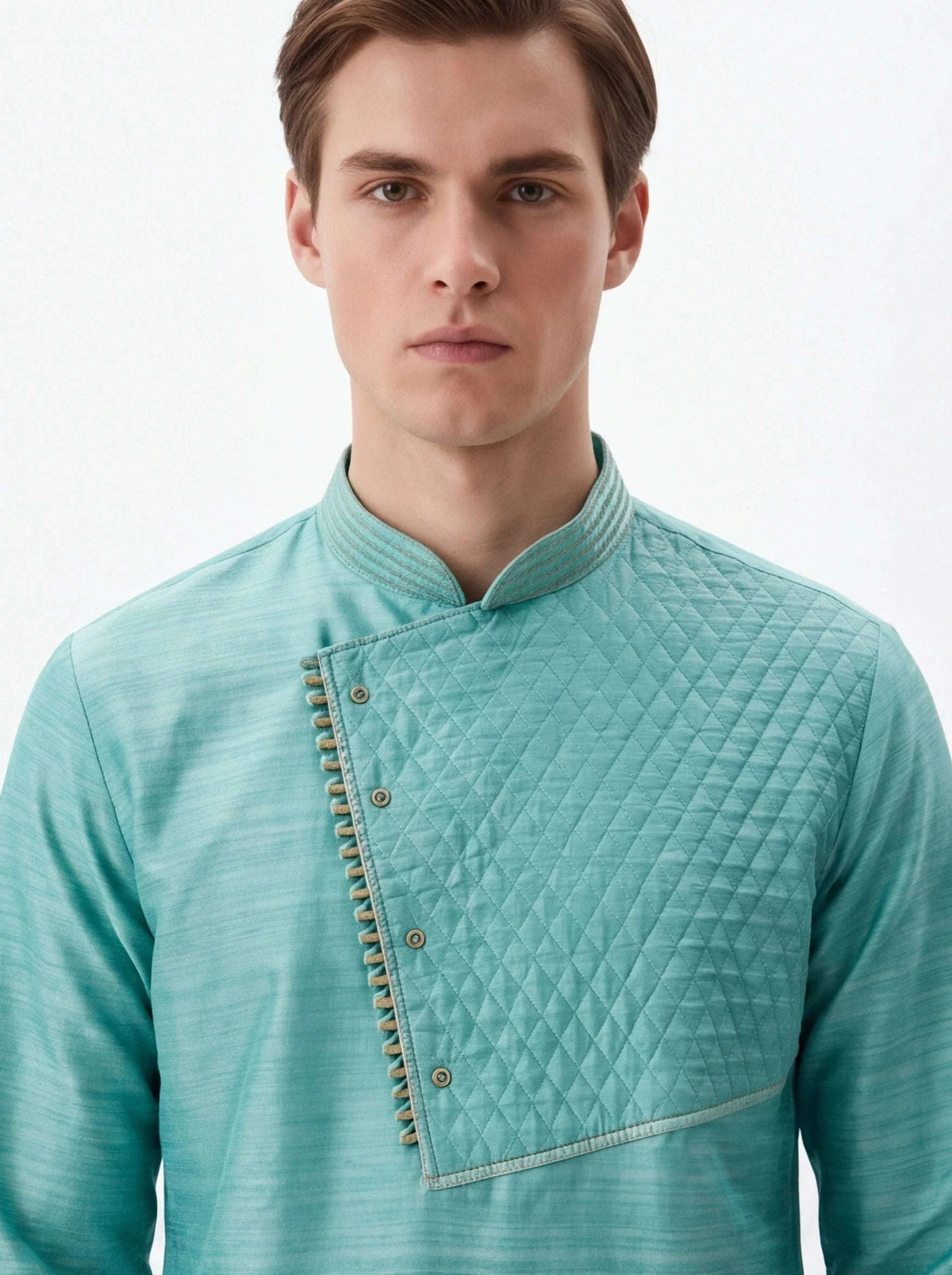 2070 - Silk kurta for men with gold pant
