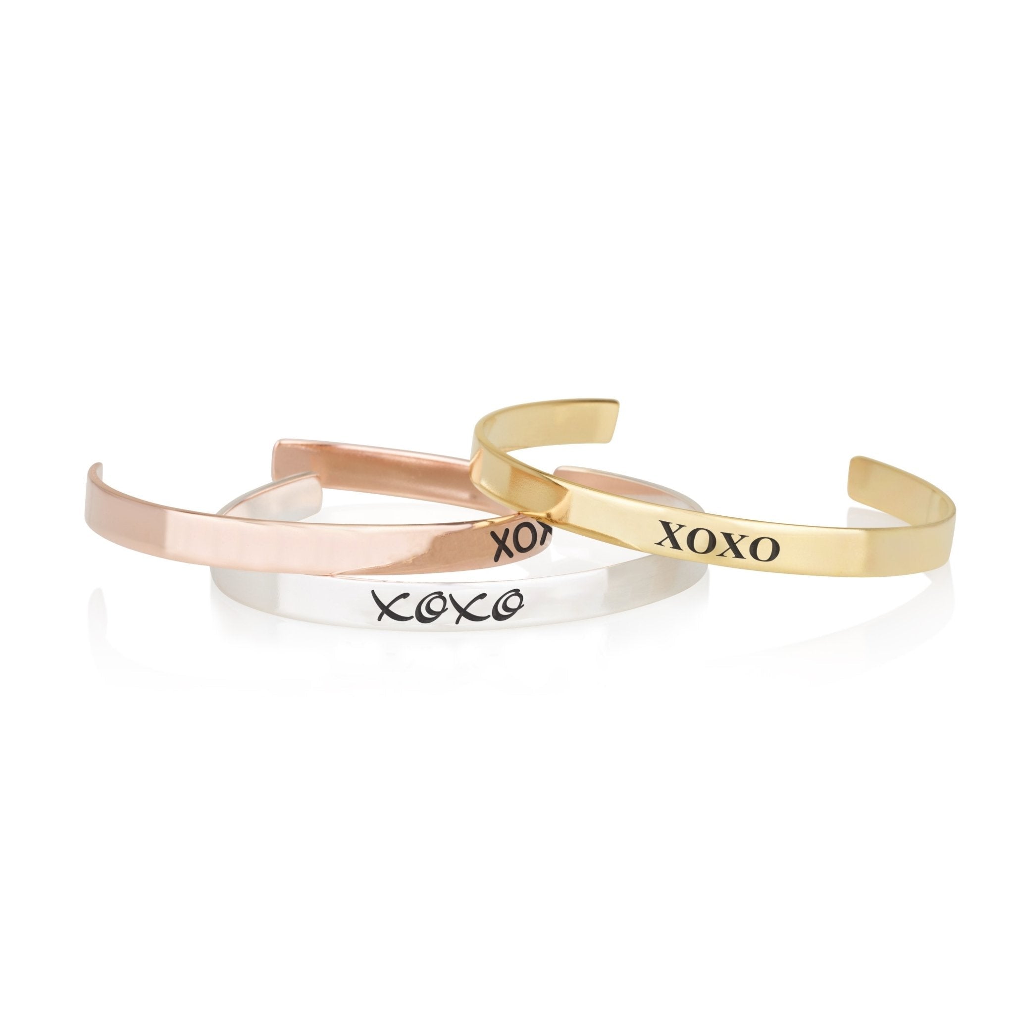 XOXO Engraved Cuff Bracelet La Vie Bien XOXO Engraved Cuff Bracelet