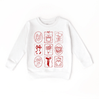 XOXO Valentine's Doodle toddler or youth Sweater - Valentine's Day collection by Benny and Ray Apparel