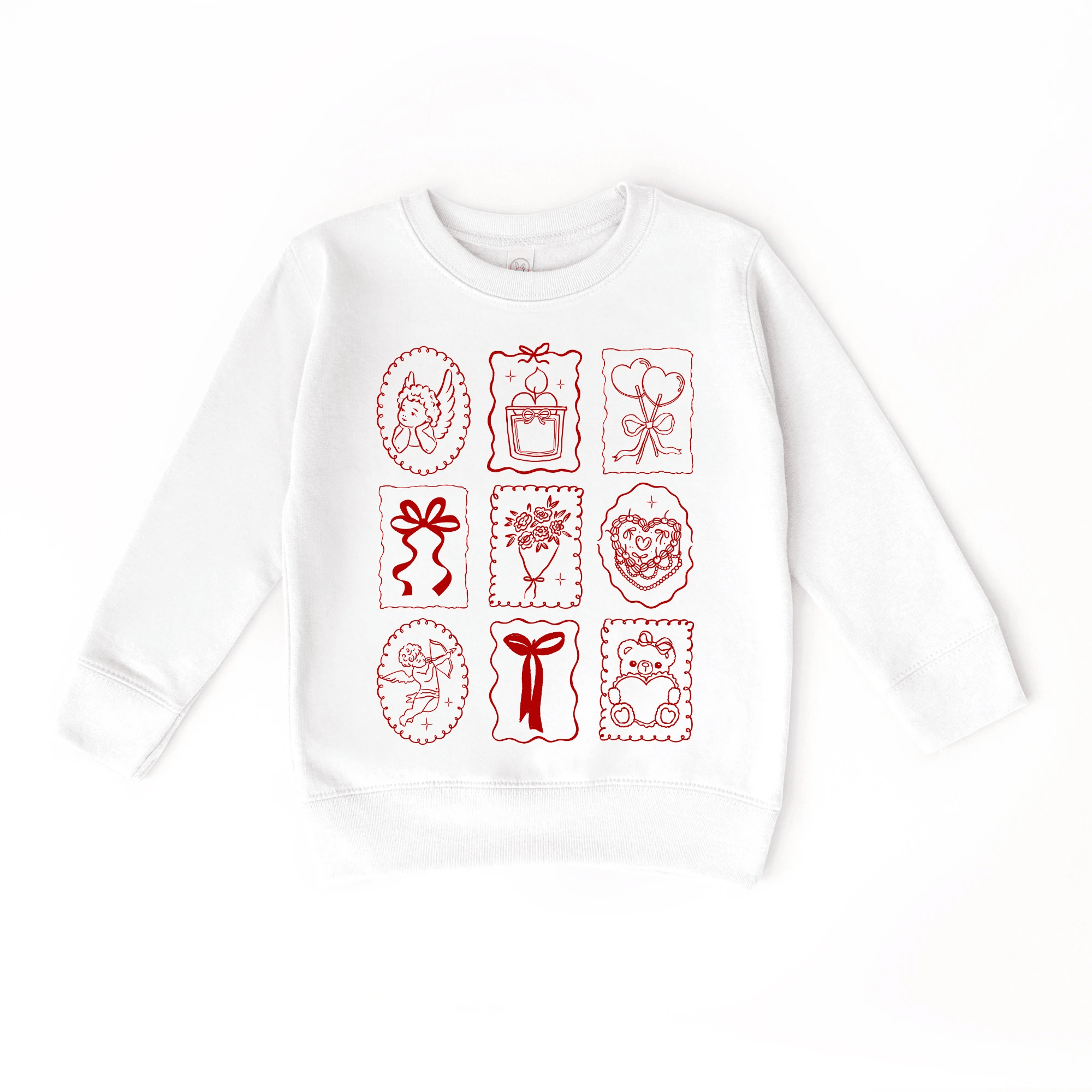 XOXO Valentine's Doodle toddler or youth Sweater - Valentine's Day collection by Benny and Ray Apparel