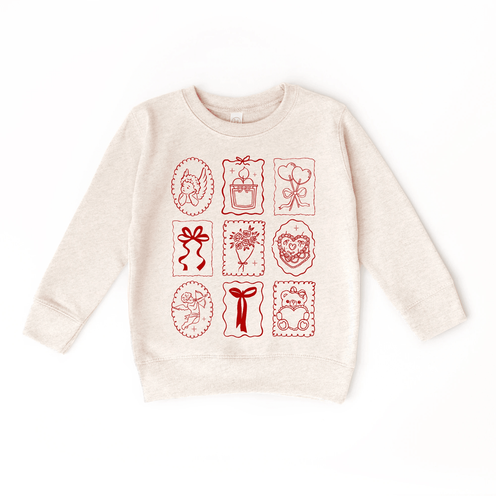 XOXO Valentine's Doodle toddler or youth Sweater - Valentine's Day collection by Benny and Ray Apparel
