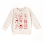 XOXO Valentine's Doodle toddler or youth Sweater - Valentine's Day collection by Benny and Ray Apparel