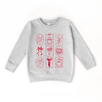 XOXO Valentine's Doodle toddler or youth Sweater - Valentine's Day collection by Benny and Ray Apparel