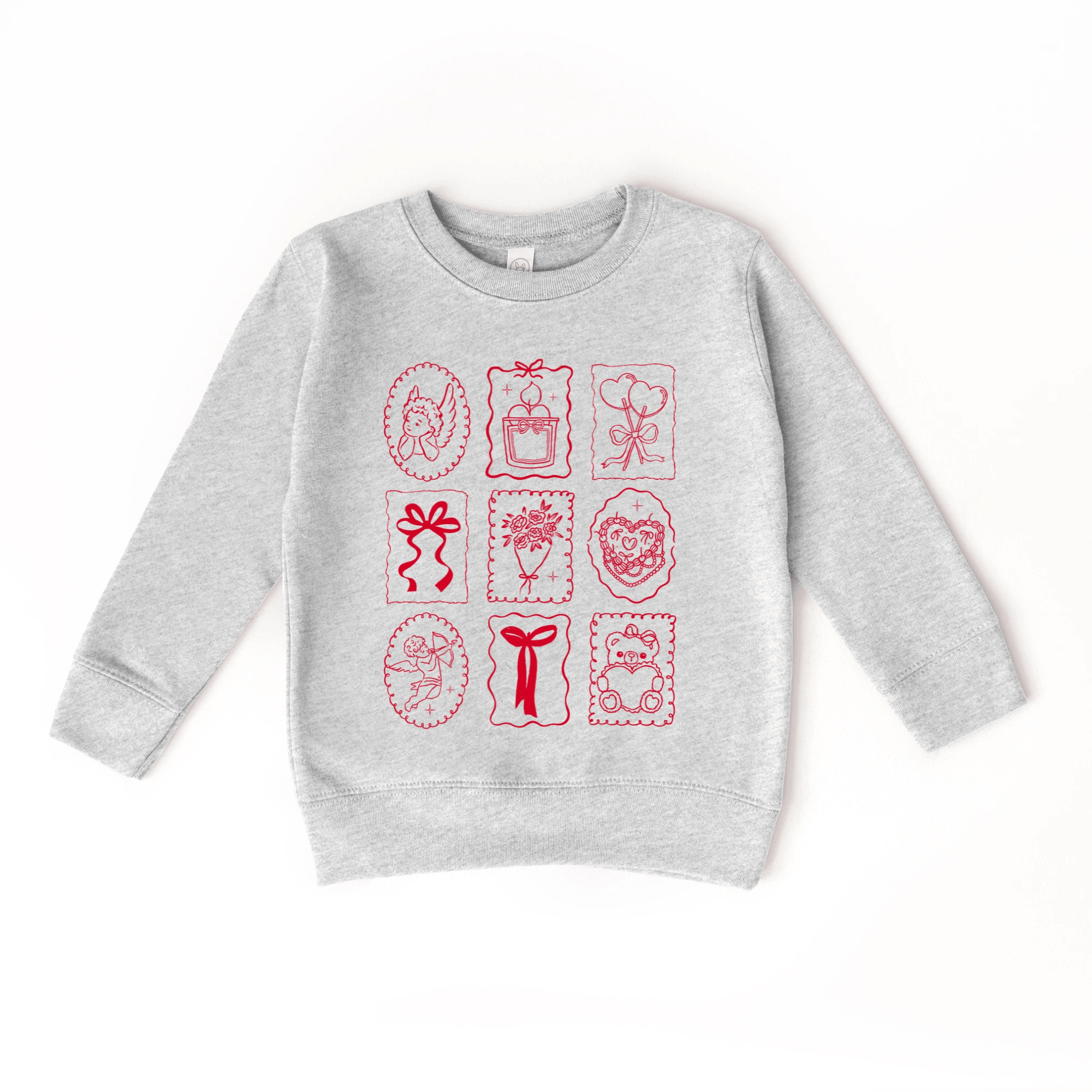 XOXO Valentine's Doodle toddler or youth Sweater - Valentine's Day collection by Benny and Ray Apparel