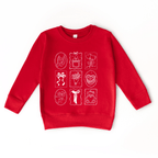 XOXO Valentine's Doodle toddler or youth Sweater - Valentine's Day collection by Benny and Ray Apparel