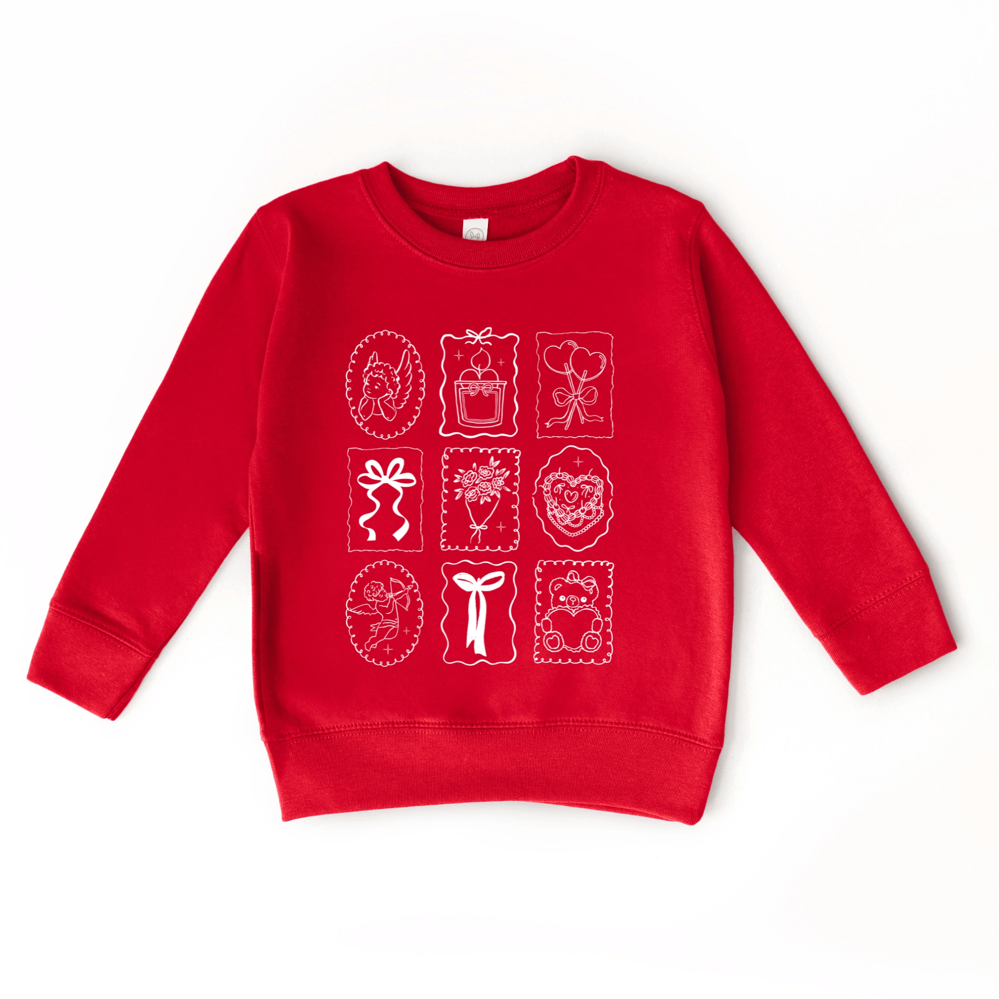 XOXO Valentine's Doodle toddler or youth Sweater - Valentine's Day collection by Benny and Ray Apparel