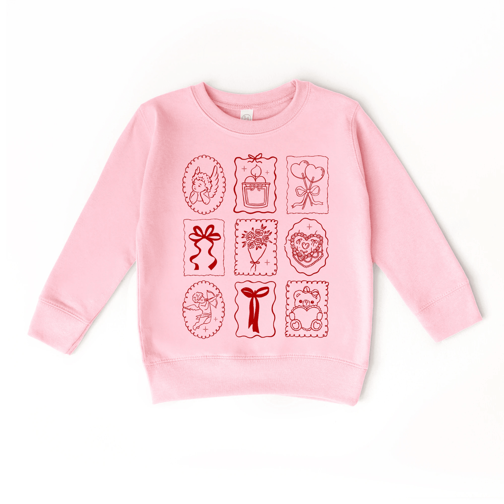 XOXO Valentine's Doodle toddler or youth Sweater - Valentine's Day collection by Benny and Ray Apparel