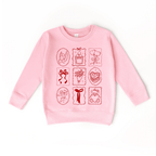 XOXO Valentine's Doodle toddler or youth Sweater - Valentine's Day collection by Benny and Ray Apparel
