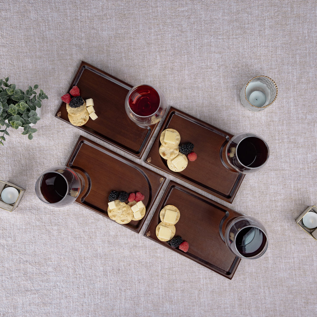 Rectangle Wine Appetizer Plate Set of 4