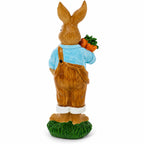 Farmer Bunny with Carrots Shovel Figurine - Spring Home Decor 8.9 Inches