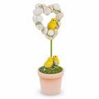 Easter Chick Heart Egg Topiary Figurine - Tabletop Spring Decor 12.5 Inches
