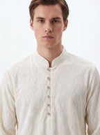 2071 - Off white chickankari kurta set