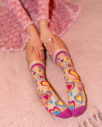Y2K Hearts Ruffle Sheer Crew Sock by Sock Candy