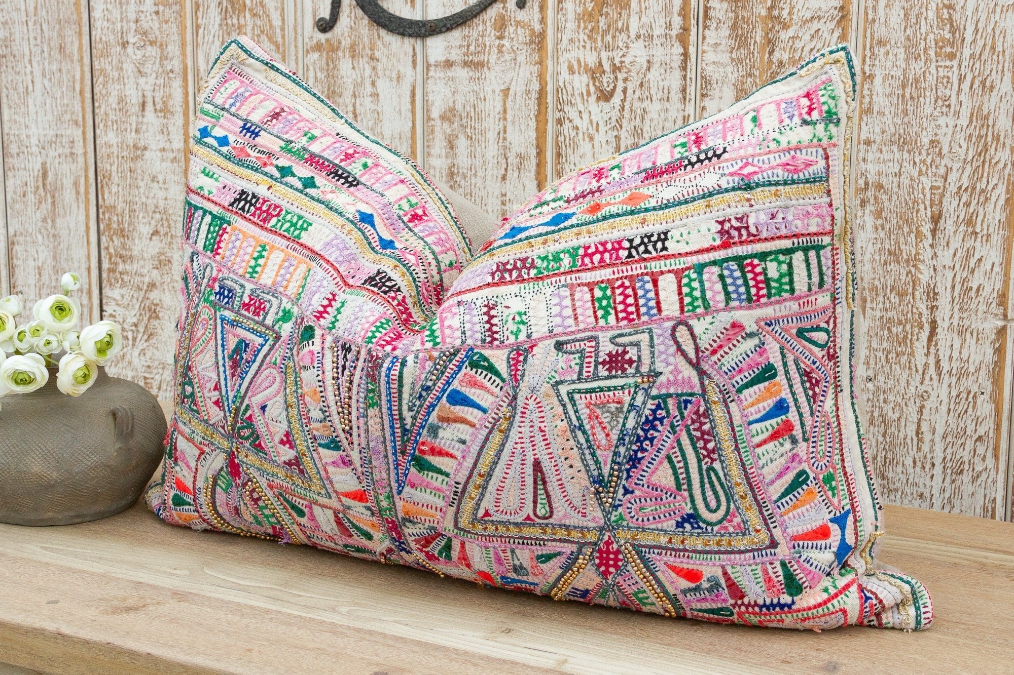 Yaasir Antique Tribal Grain Sack Pillow Pillow La Vie Bien Yaasir Antique Tribal Grain Sack Pillow